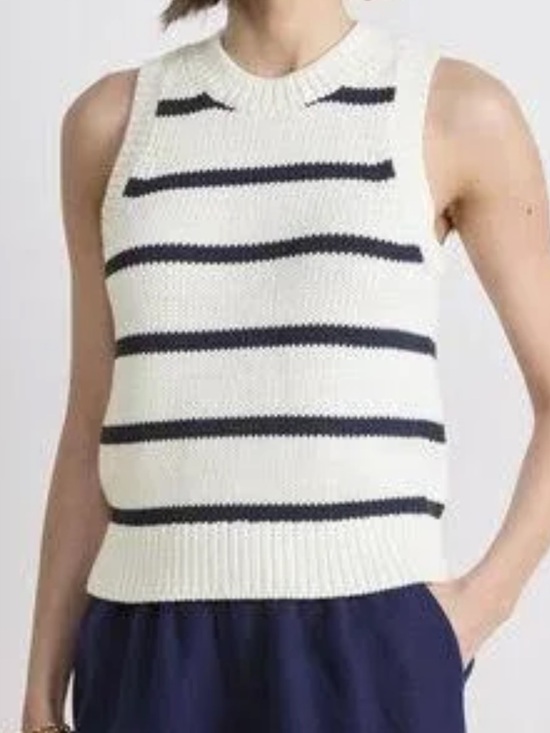 Vineyard Vines Tops - Vineyard Vines White & Navy Striped Knit Tank